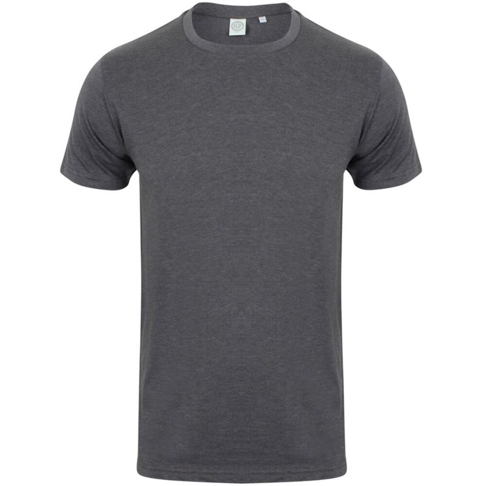 Skinni Fit Men Mens Feel Good Stretch Short Sleeve T-Shirt / Heather Charcoal